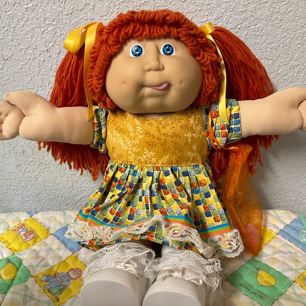 RARE Vintage Cabbage Patch Kid Girl Red Hair Blue Eyes HM #11 IC1-Taiwan 1986